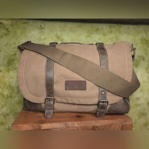 Brown Canvas Messenger Bag